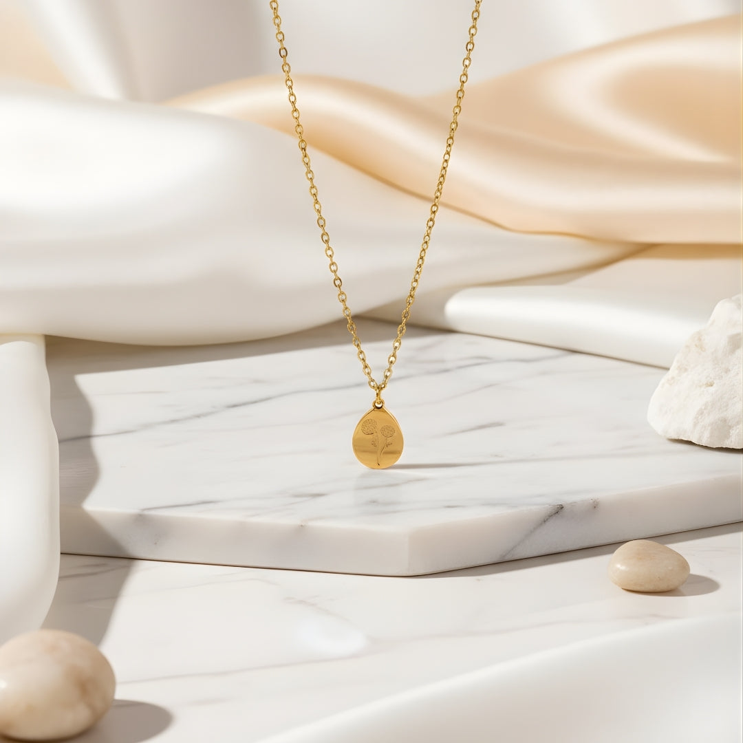 Handcrafted gold necklace with petite pendant Perth Australia House of Hide timeless design