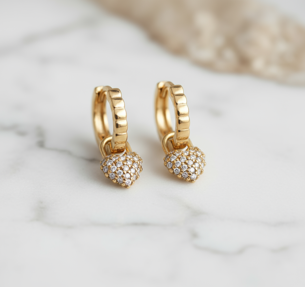 House of Hide Perth Australia Summer Heart Link Hoops timeless gold heart hoops