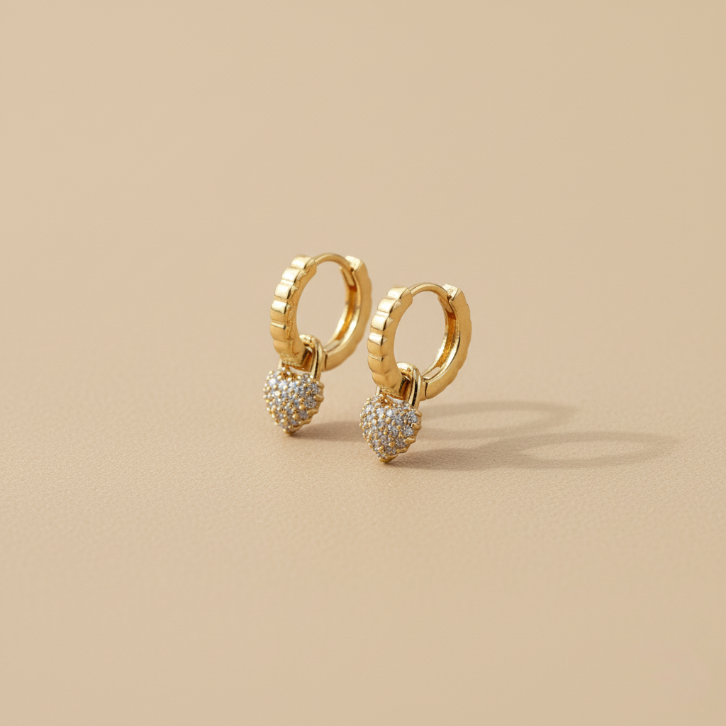 House of Hide Perth Australia Summer Heart Link Hoops timeless gold heart hoops