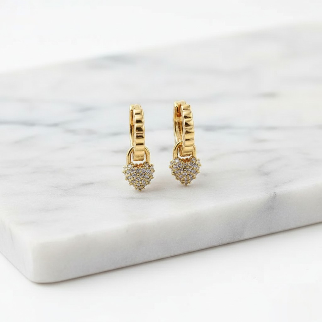 House of Hide Perth Australia Summer Heart Link Hoops timeless gold heart hoops