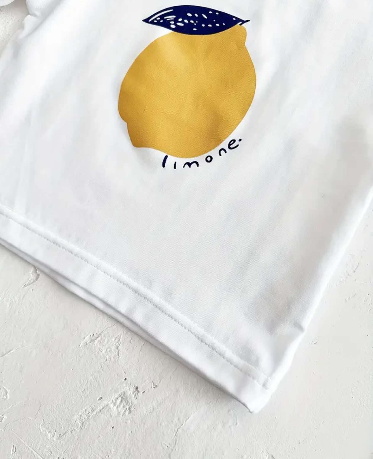 Toddler Summer Clothes: Lemon Print Top and Checkered Bottoms