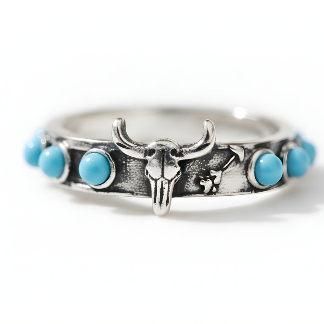 Tropicana Trail Ring Perth House of Hide turquoise stone ring with rustic western charm