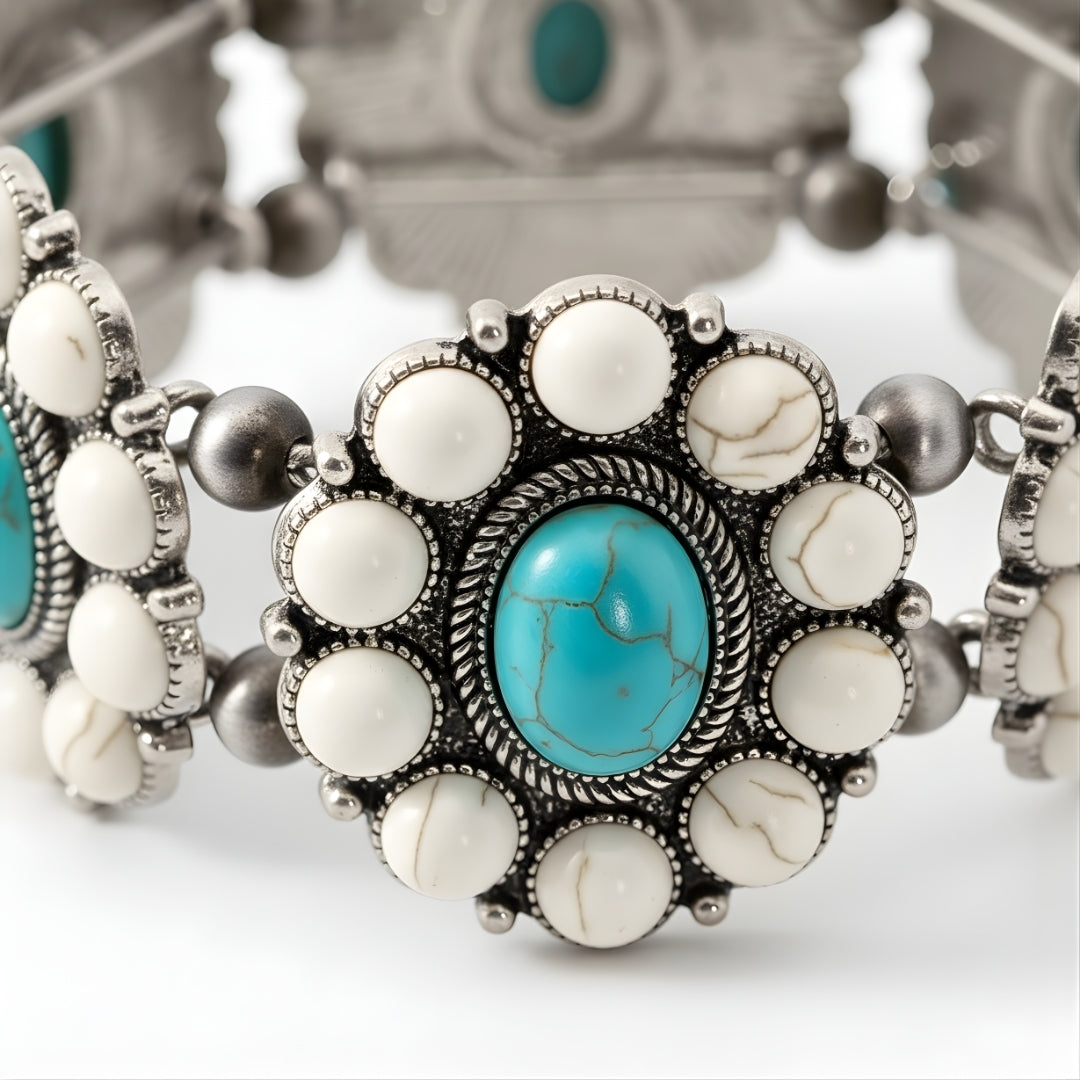 Handmade Turquoise Tide Treasures Bracelet Perth Australia Houseofhide capturing bohemian charm and coastal-inspired elegance.