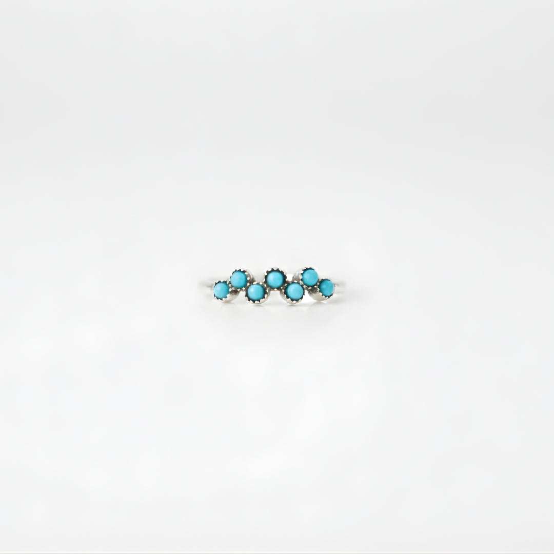 House of Hide silver jewellery ring featuring turquoise stones, photographed on a clean white background in Perth, Australia