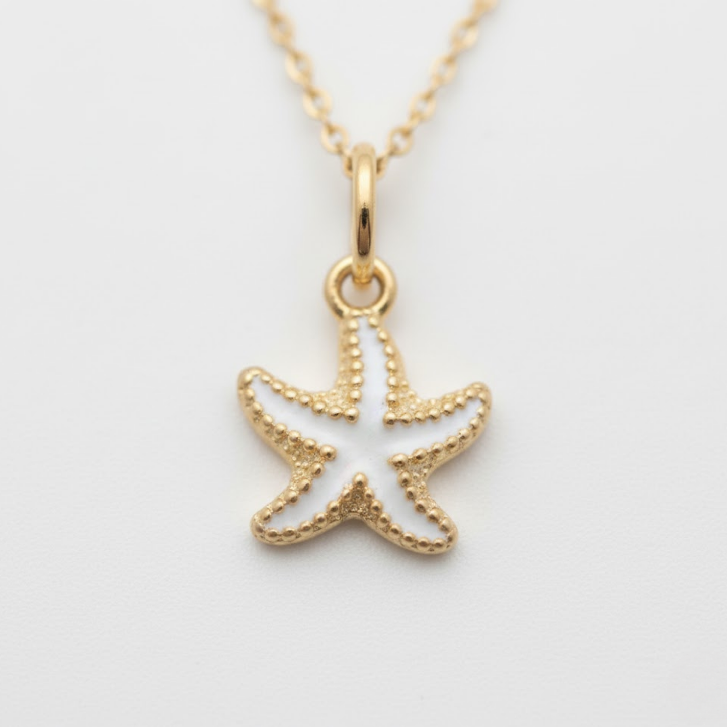 White Starfish Necklace