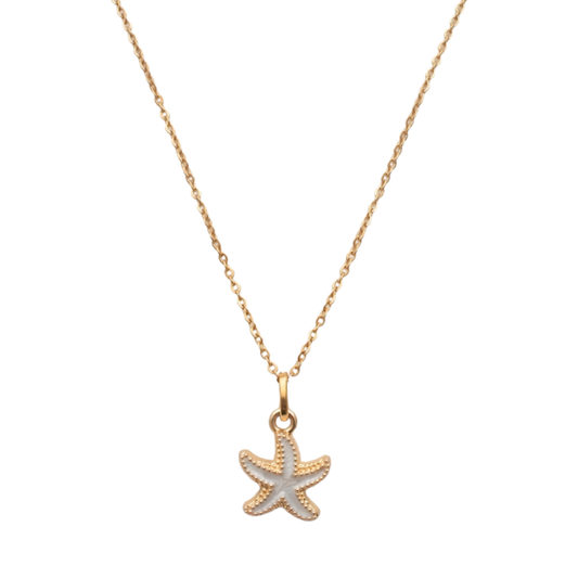 White Starfish Necklace