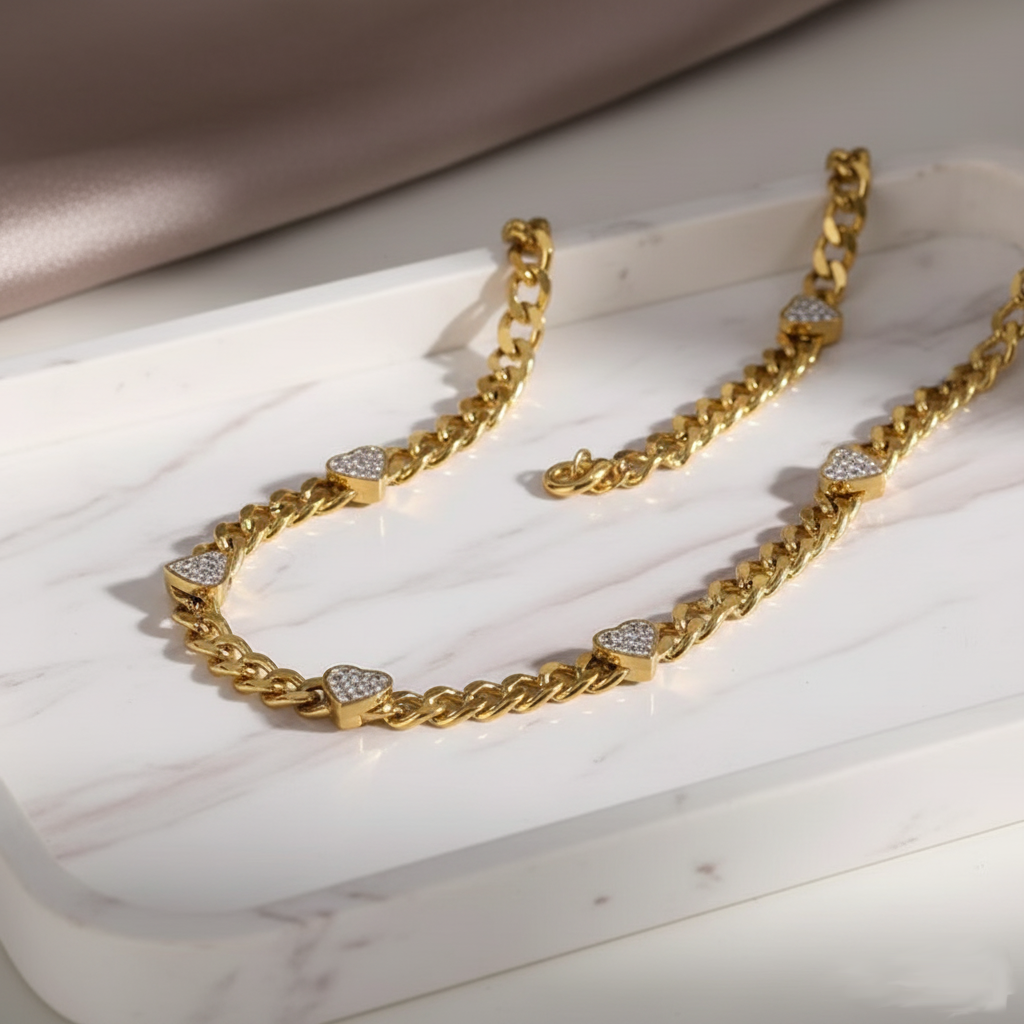 Amore Chain Necklace Perth Australia waterproof hypoallergenic gold necklace symbolising love and connection