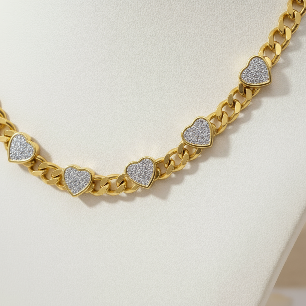 House of Hide Amore Chain Necklace elegant Australian gold heart chain jewellery for everyday wear