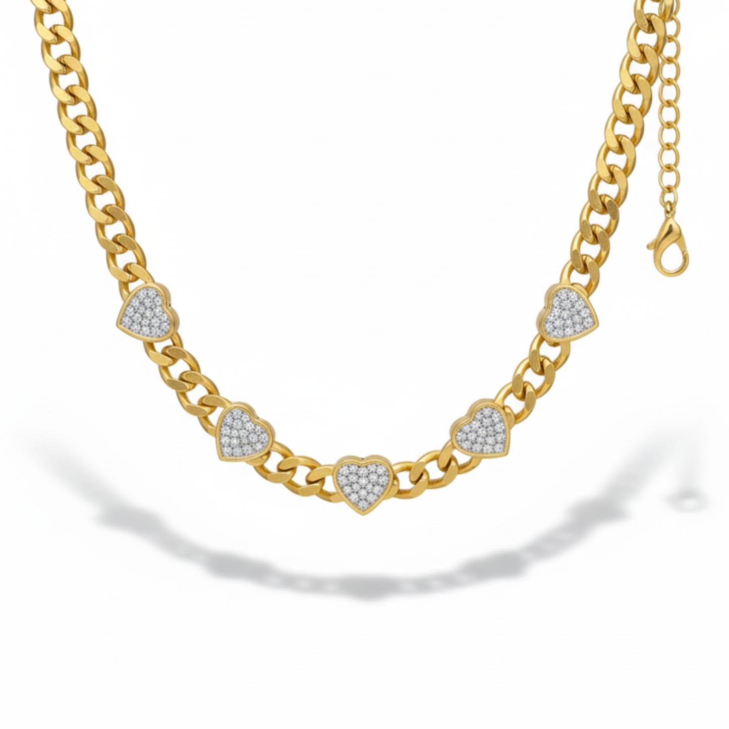 Amore Chain Necklace Perth Australia House of Hide gold stainless steel heart link necklace