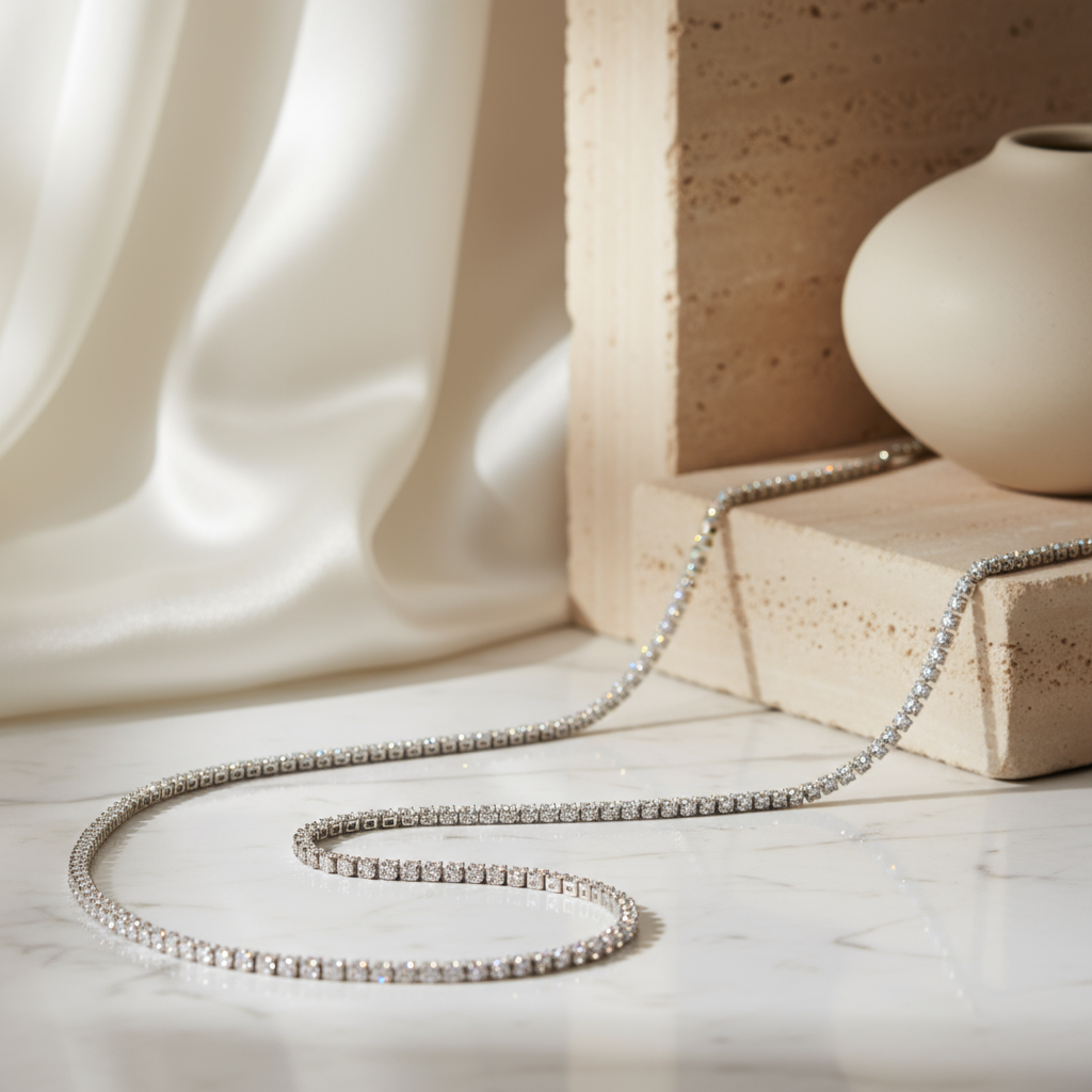 Silver Aurora Reef Glam Necklace House of Hide Australia modern coastal jewellery design