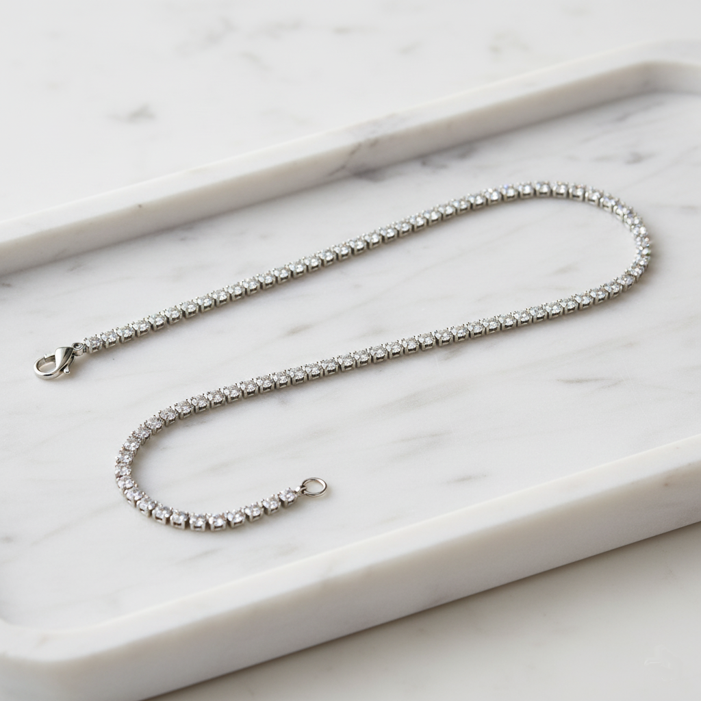 Aurora Reef Glam Necklace Perth Australia House of Hide luxury silver zircon necklace