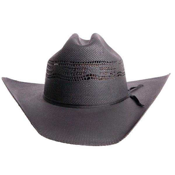 Breathable Black Straw Cowboy Hat for Hot Sunny Days and Outdoor Adventures
