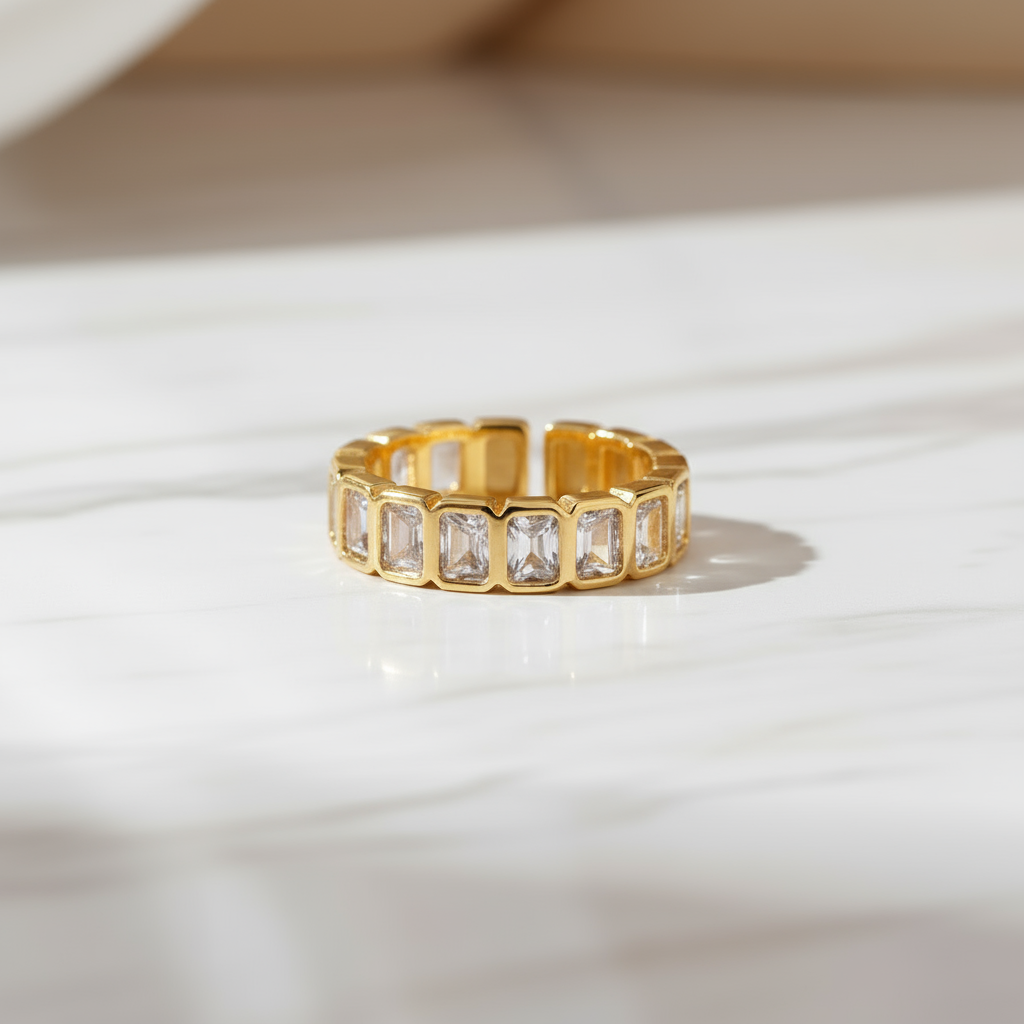 Caribbean Prism Ring Perth Australia colourful gold statement ring with vibrant cubic zirconia by House of Hide