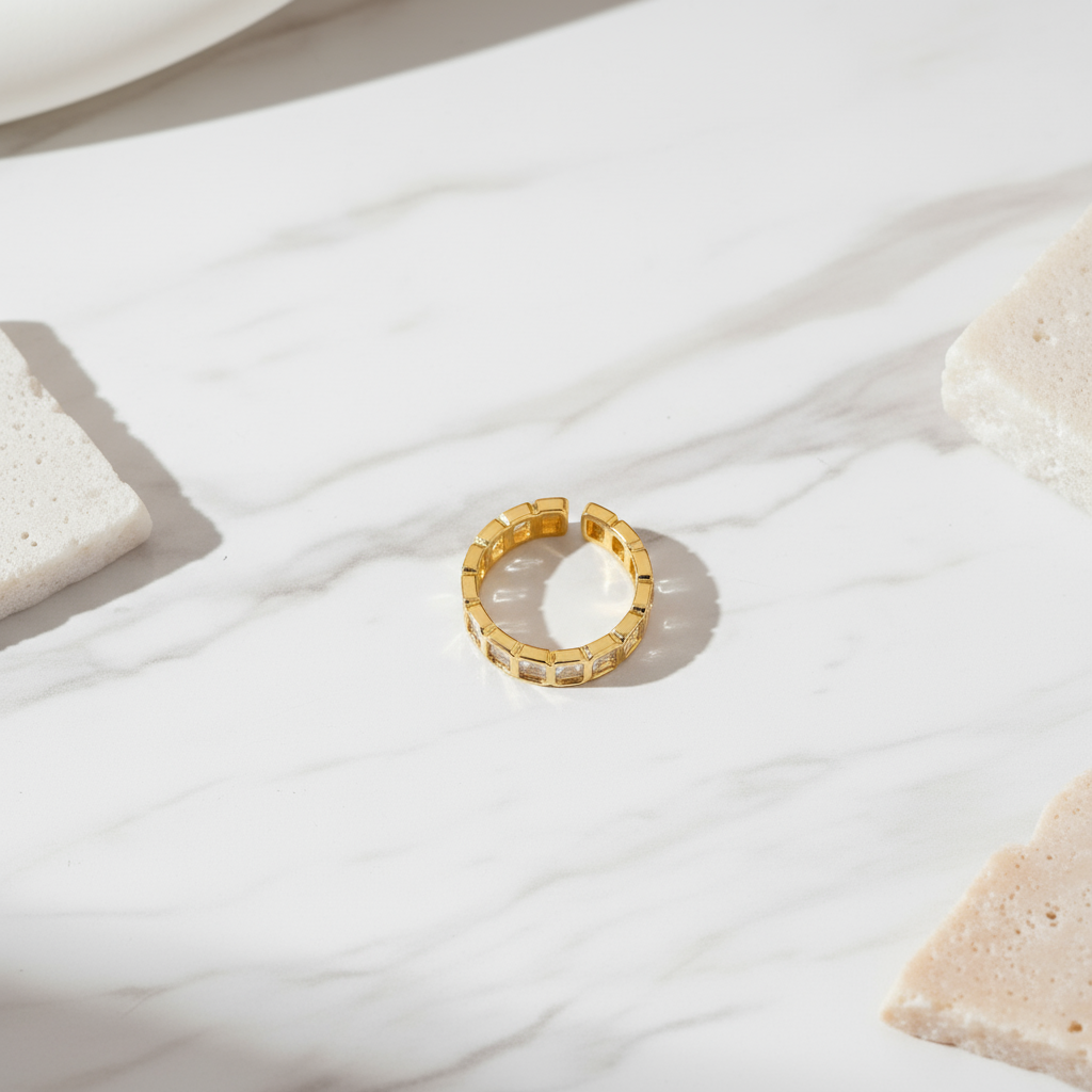 House of Hide Caribbean Prism Ring luminous gold waterproof tarnish resistant jewellery Australia
