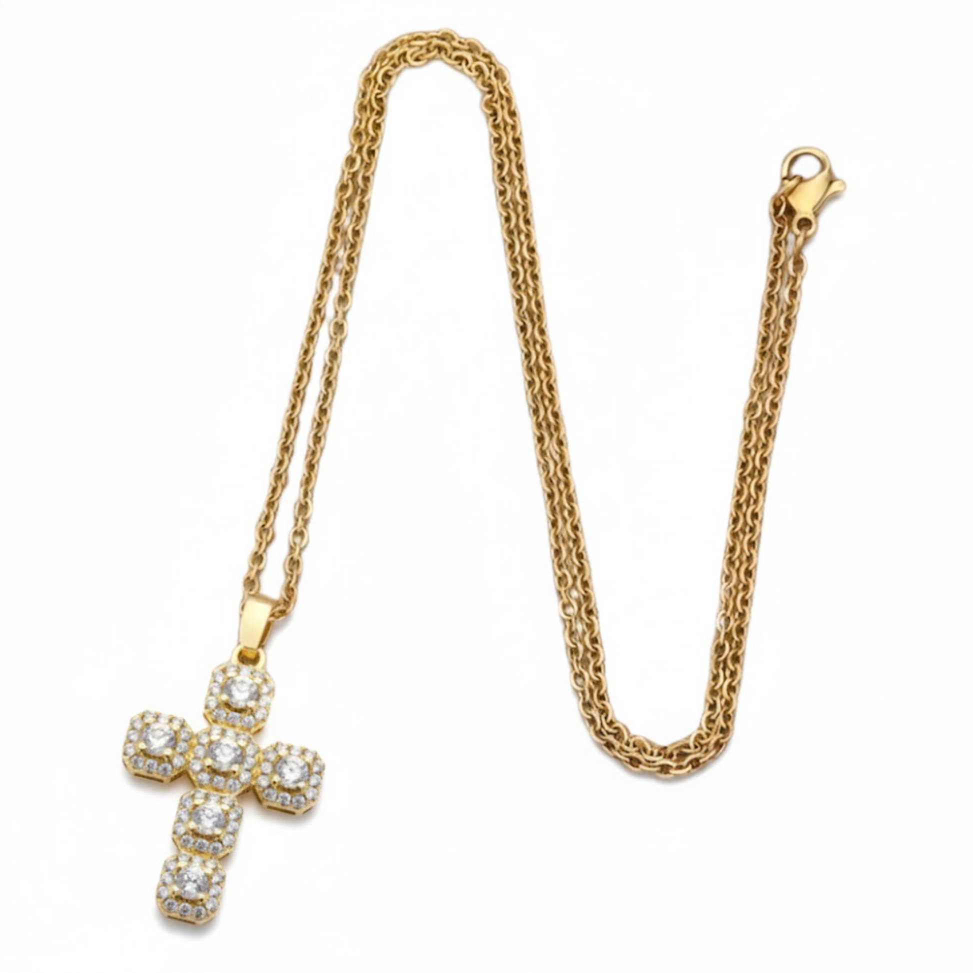 Celestial Spark Cross Necklace Perth Australia Houseofhide styled with natural textures evoking light, love, and individuality.