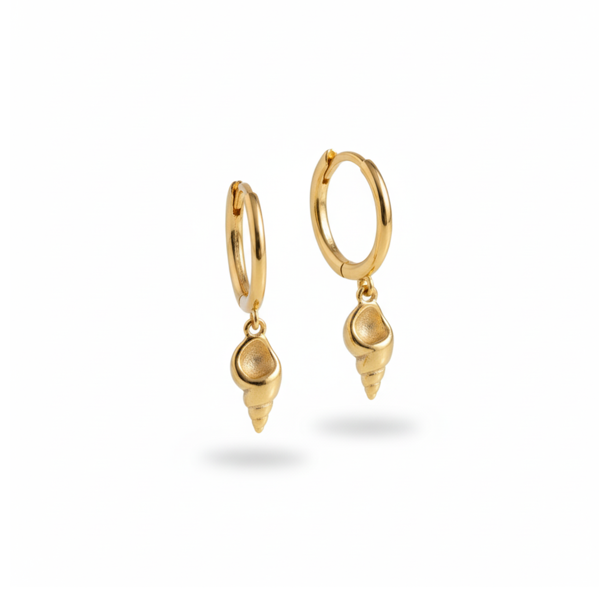 Coastal Shell Gold Hoop Earrings Perth Australia Houseofhide – gold hoops with delicate shell charms inspired by Australian summer
