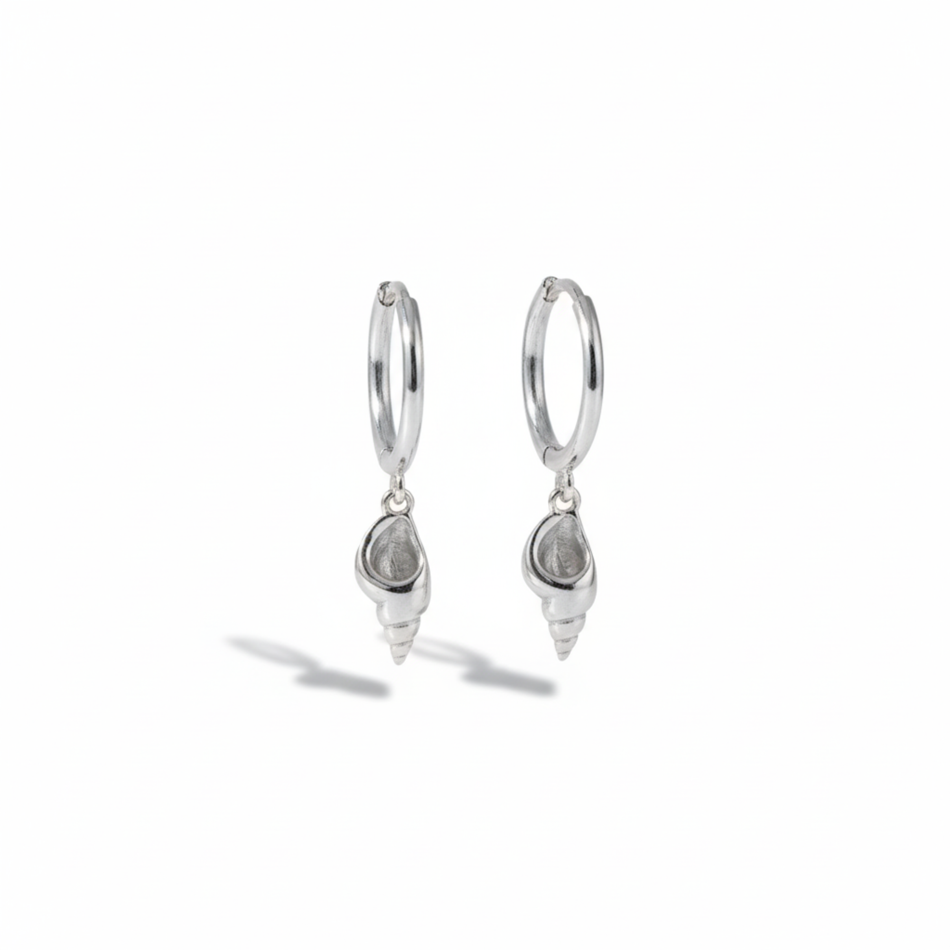 Coastal Shell Silver Hoop Earrings Perth Australia Houseofhide – silver hoops with beach-inspired shell charms