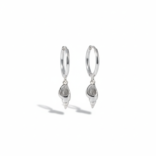 Coastal Shell Silver Hoop Earrings Perth Australia Houseofhide – silver hoops with beach-inspired shell charms