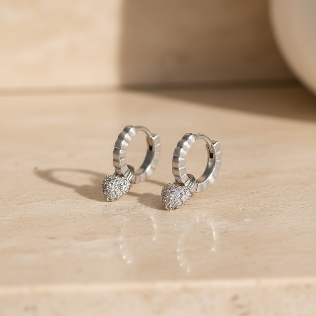 Shimmering silver heart earrings inspired by the Australian coast – Houseofhide jewellery