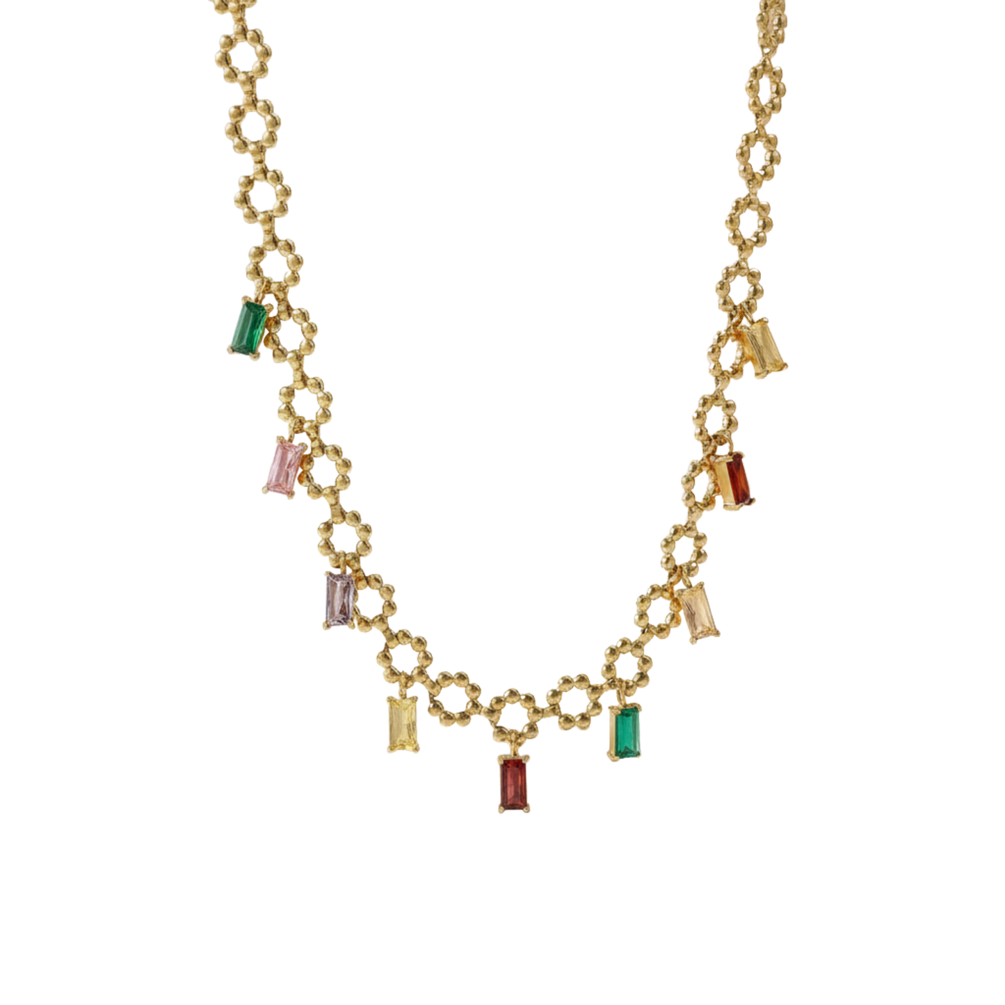 Color Charm Pendant Necklace Perth Australia House of Hide gold multicolour zircon necklace