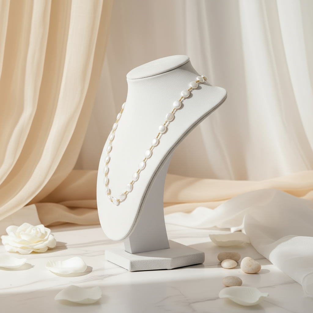 Coral Tide Pearl Necklace Perth Australia coastal jewellery featuring luminous coral hue pearls