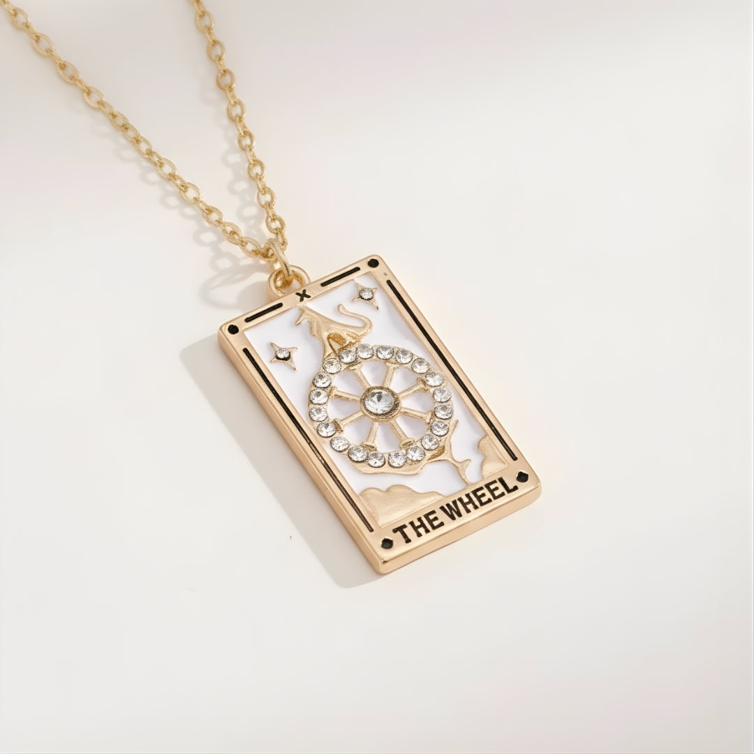 Handcrafted Divina Fortuna Necklace Perth House of Hide gold rectangular pendant jewellery
