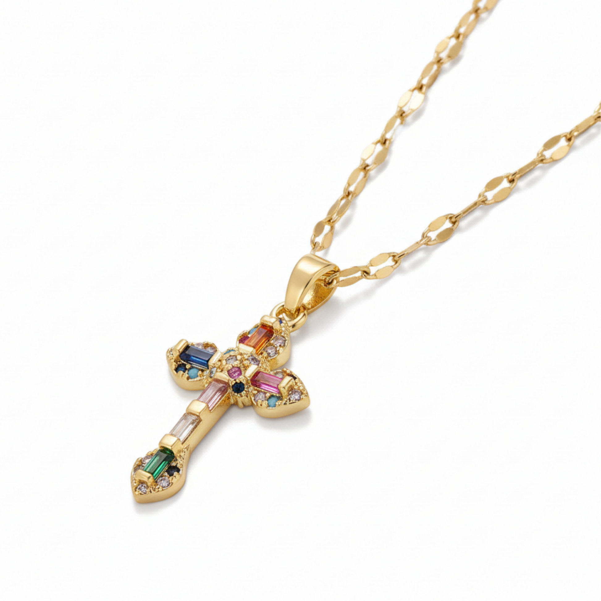 Elegant Eternal Bloom Cross Necklace Perth Australia handcrafted vintage-inspired faith jewellery by House of Hide