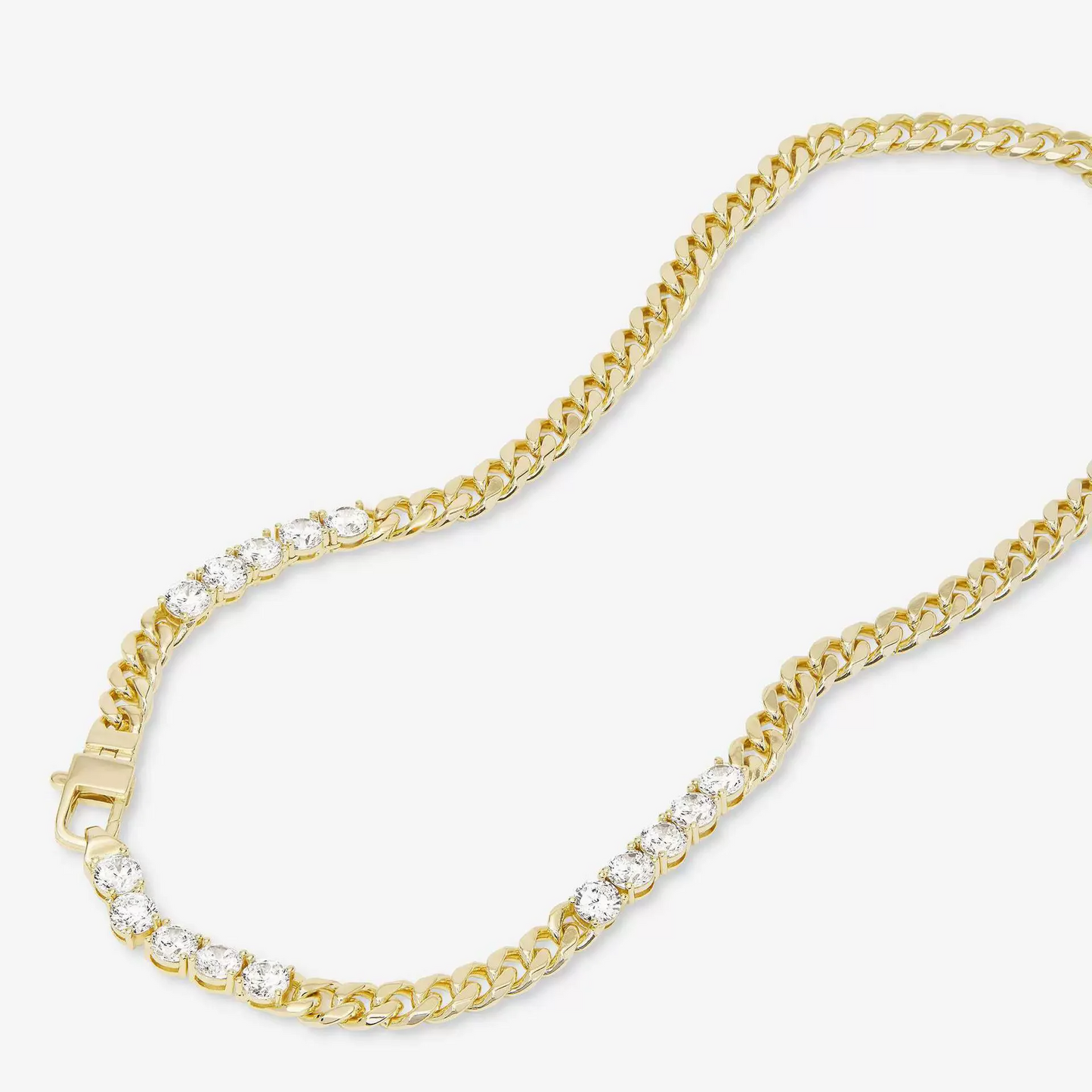 Gold Spark Cuban Necklace Perth Australia Houseofhide – elegant gold link chain with mother-of-pearl and crystal accents