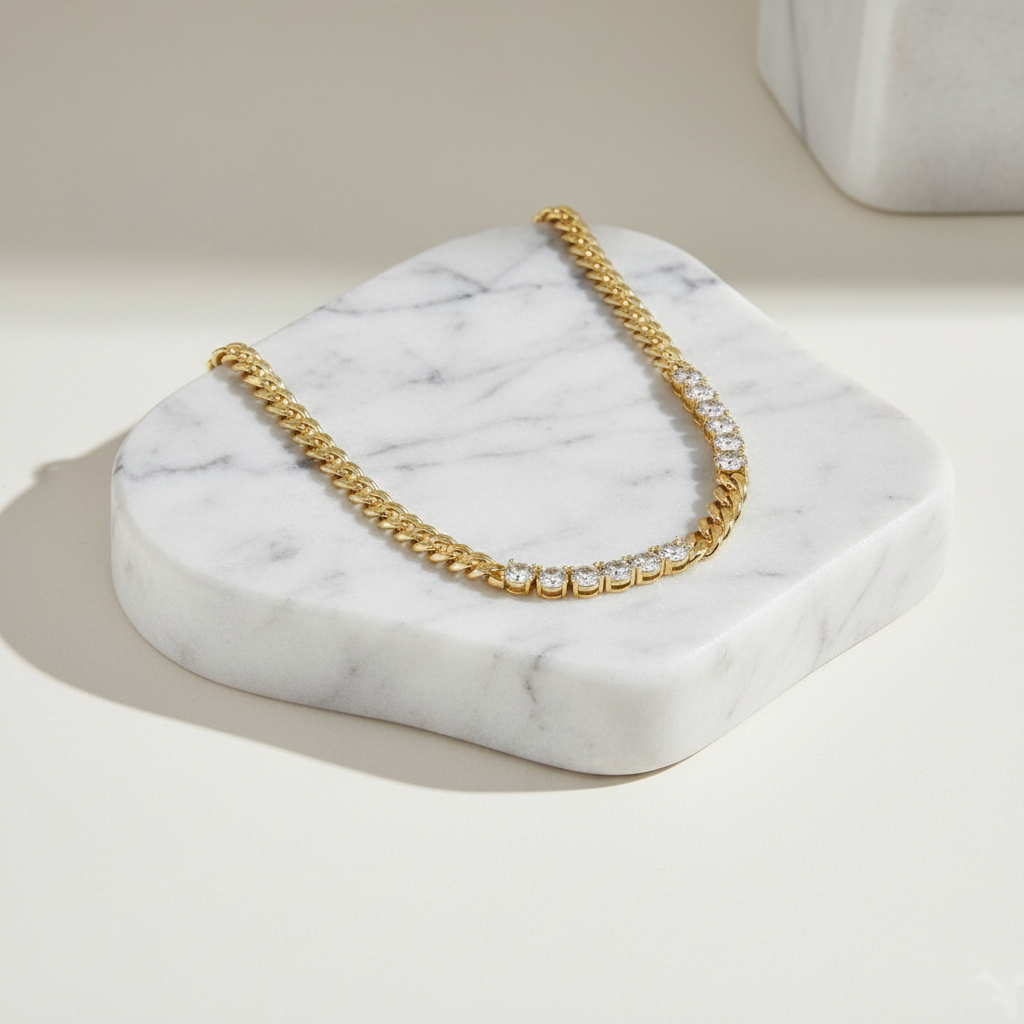 Gold Spark Cuban Necklace – sophisticated coastal-inspired jewellery from Houseofhide Australia