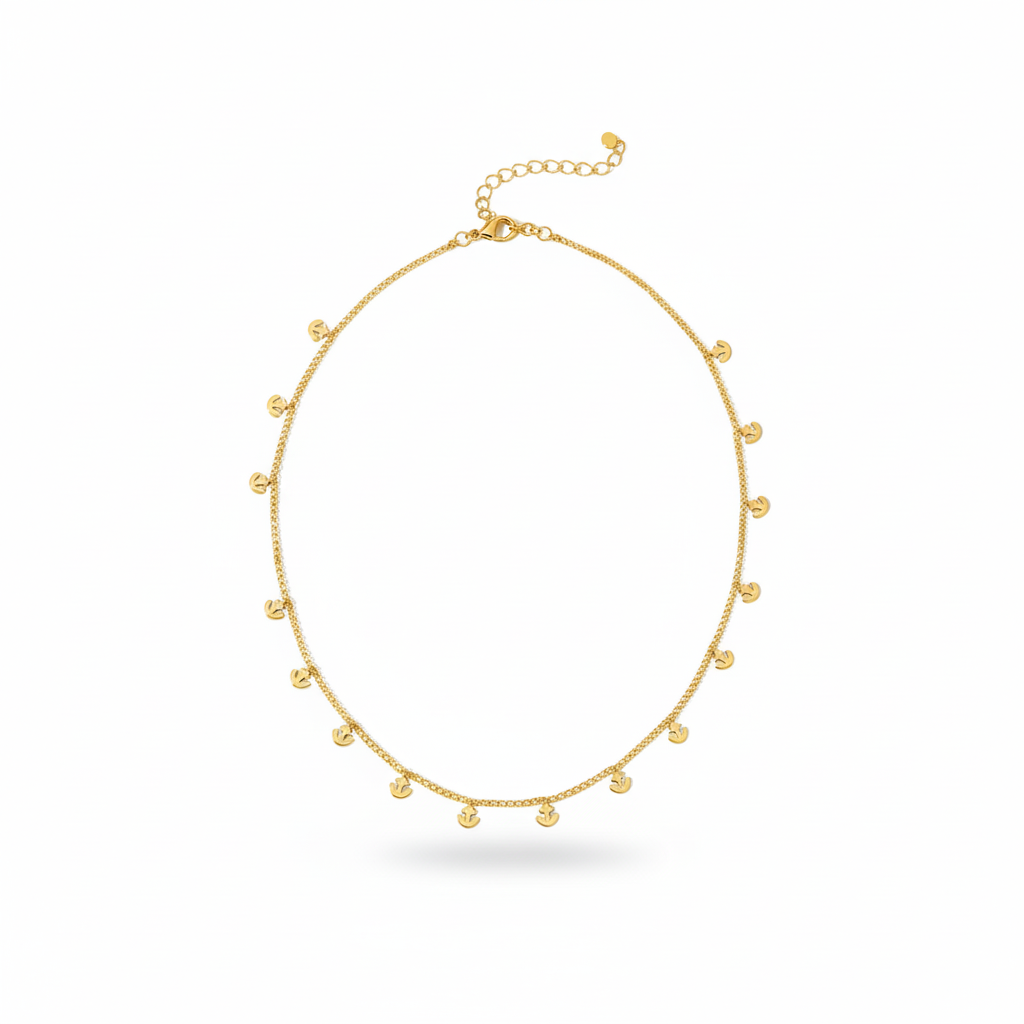 House of Hide Golden Anchor Necklace Perth Australia inspired by ocean horizons and sunlit coastal style