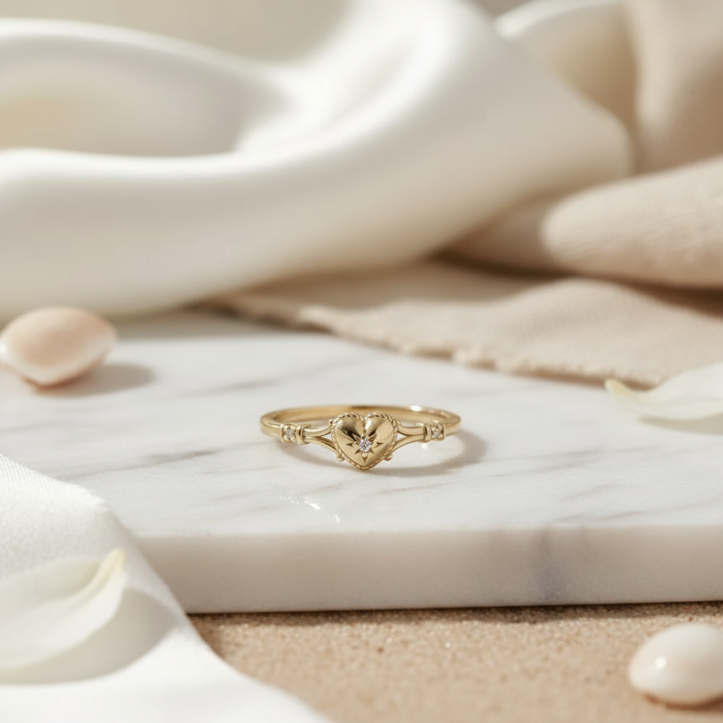 Golden Bliss Heart Ring Perth Australia elegant gold minimalist design