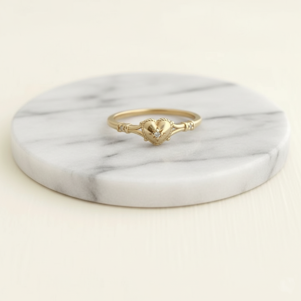 Gold heart shaped ring luxury Australian jewellery House of Hide Perth