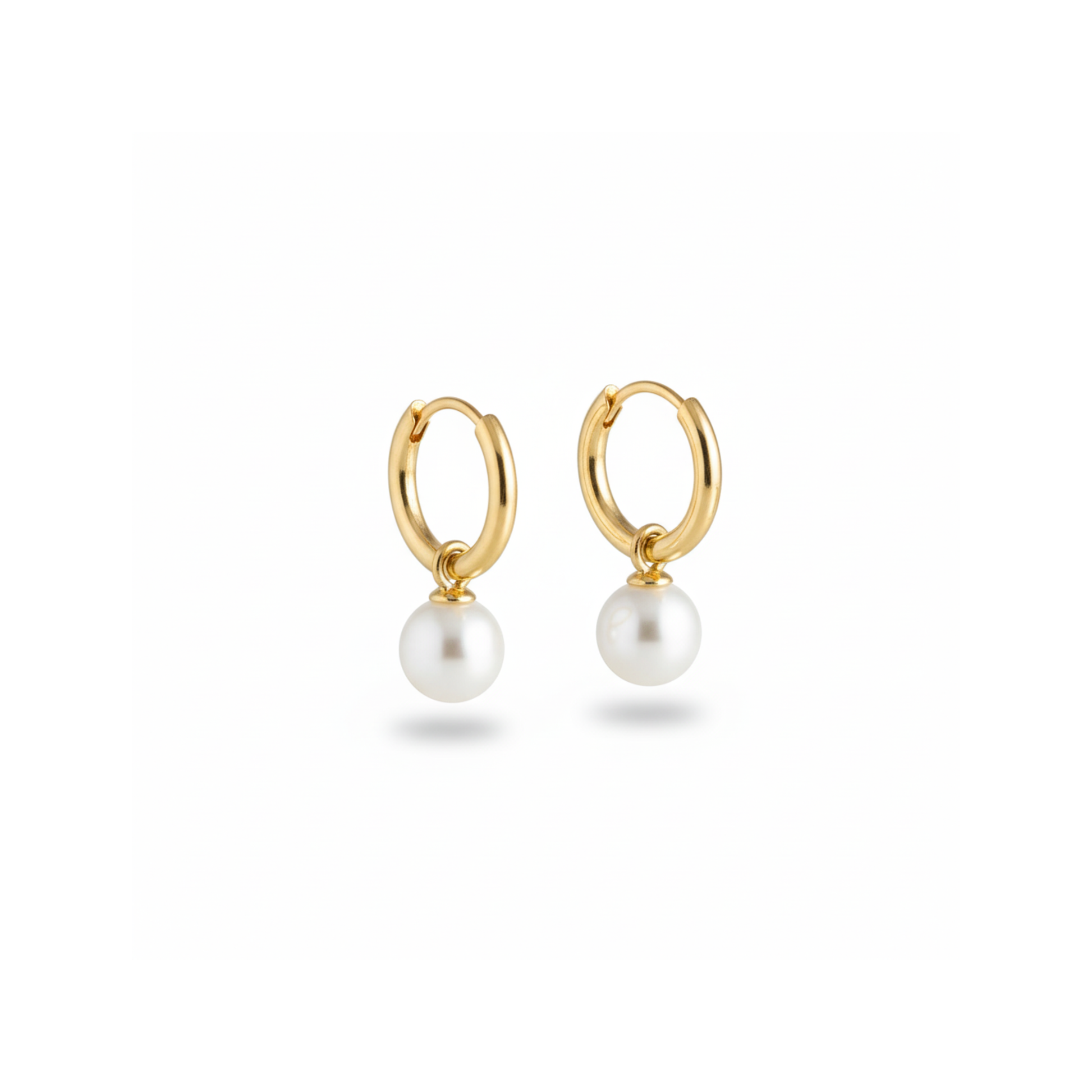 Golden Boheme Tide Pearl Hoops Perth Australia Houseofhide – gold hoops with imitation pearl drops