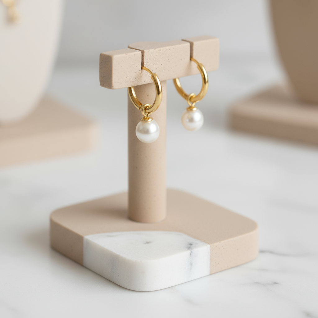 Golden Boheme Tide Hoops – elegant gold-tone earrings with pearls, inspired by Australian summers