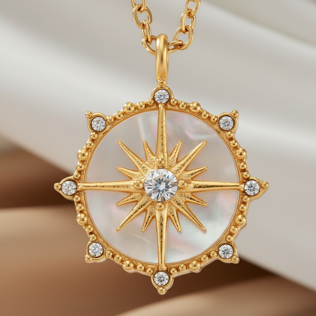 Polished gold cross charm necklace Perth Australia House of Hide Golden Horizon design for effortless style