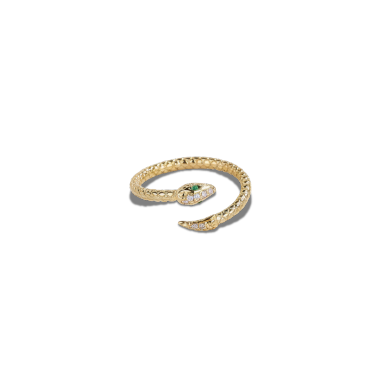 Golden Serpent Summer Ring Perth Australia House of Hide gold snake ring with zircon stone accent