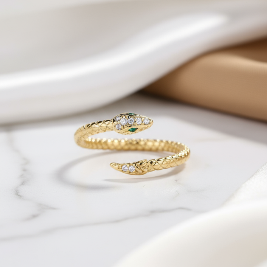 Golden Serpent Summer Ring Perth Australia serpent-inspired gold ring symbolising power and individuality
