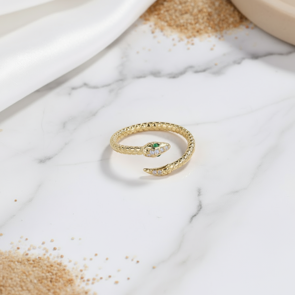 House of Hide Golden Serpent Summer Ring gold tone statement ring for bold modern style