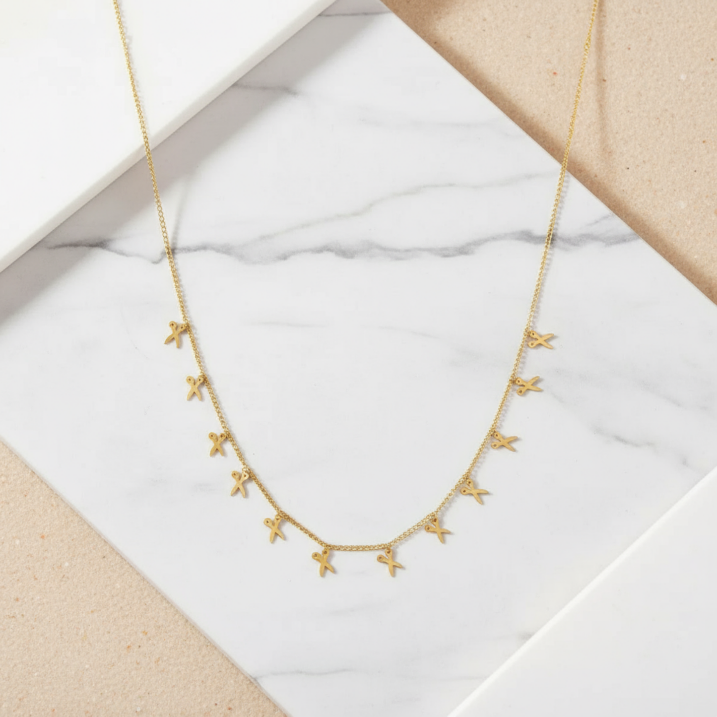 Gold necklace with elegant links Perth Australia House of Hide Golden Shear Breeze design