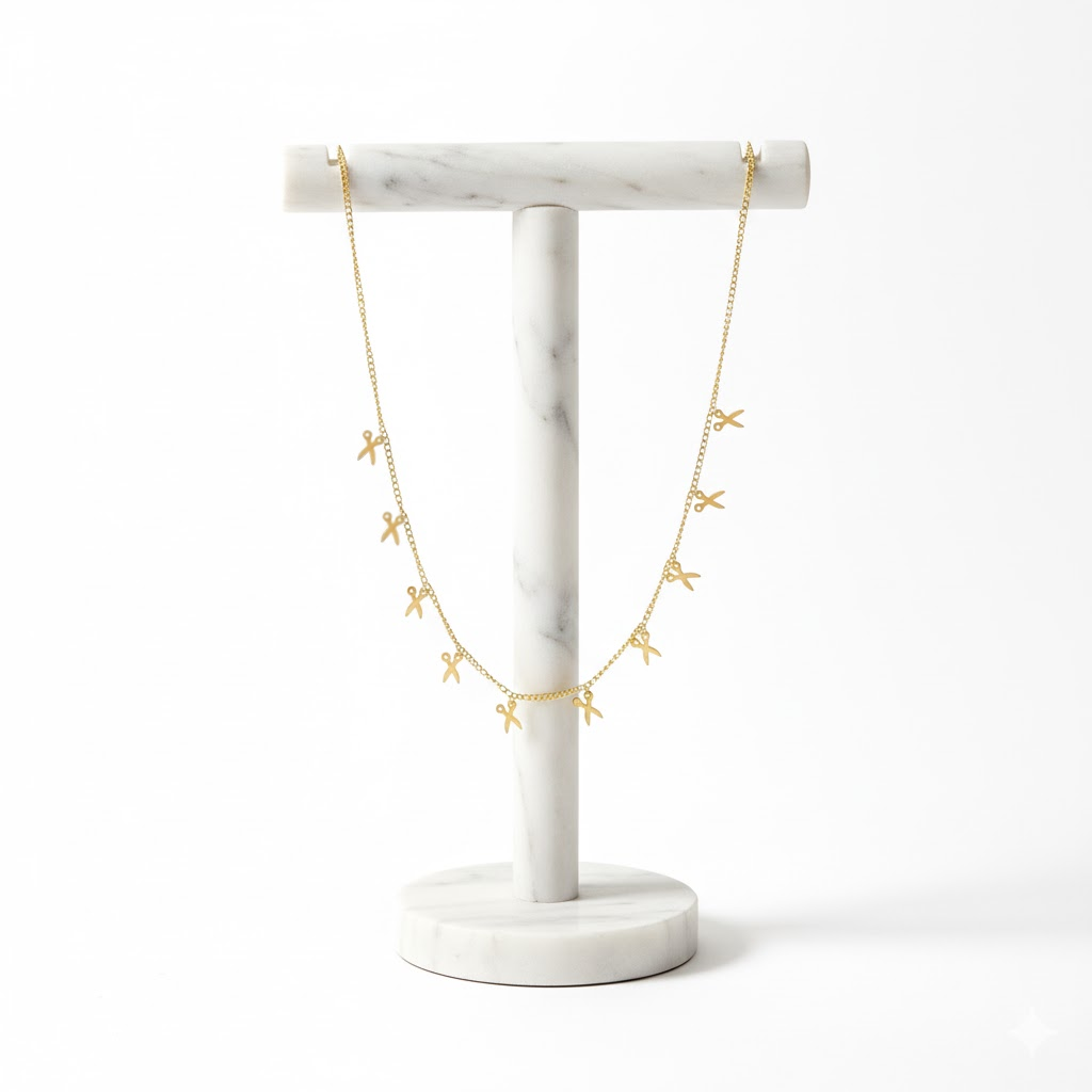 Golden Shear Breeze Necklace Perth Australia House of Hide gold chain necklace on a light background