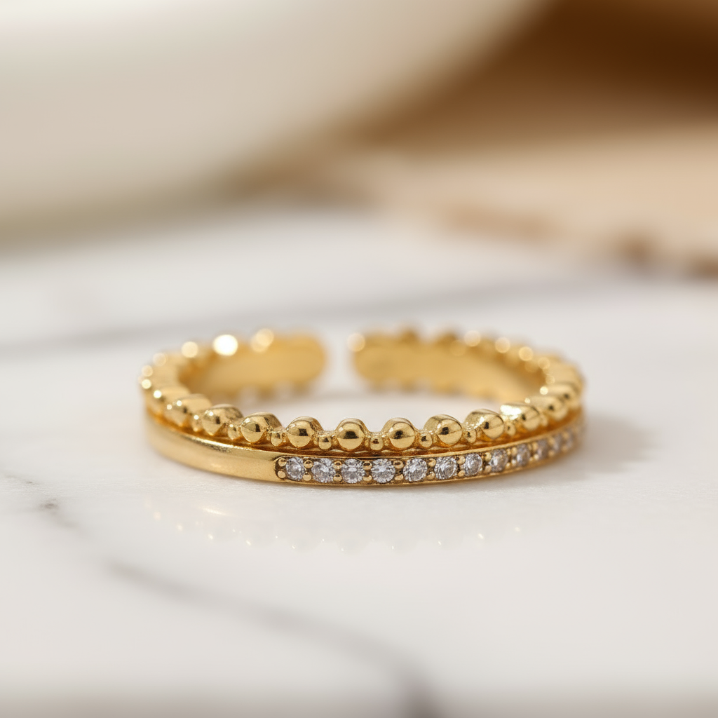 Golden Solstice Adjustable Zircon Ring Perth Australia House of Hide elegant summer jewellery