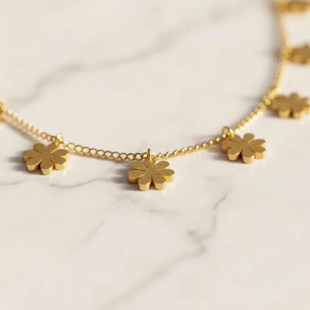 Radiant gold necklace Perth Australia House of Hide Golden Solstice design inspired by sunlight