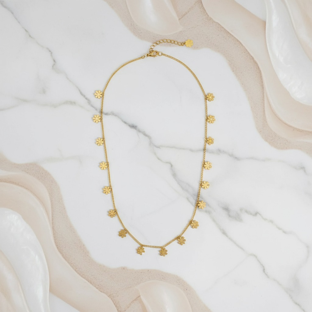 Luxury gold necklace Perth Australia House of Hide Golden Solstice piece with radiant sun-inspired design