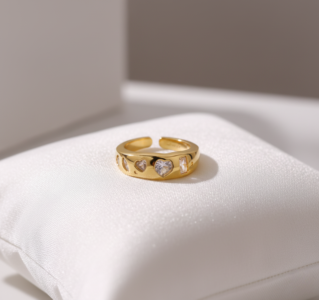 Heartshine Zircon Ring Perth Australia gold heart-shaped zircon ring modern Australian jewellery