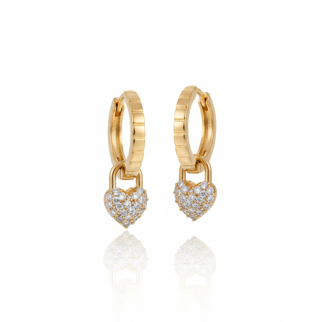 Luna Link Heart Earrings Perth Australia Houseofhide – silver interlinked heart earrings with zircon accents