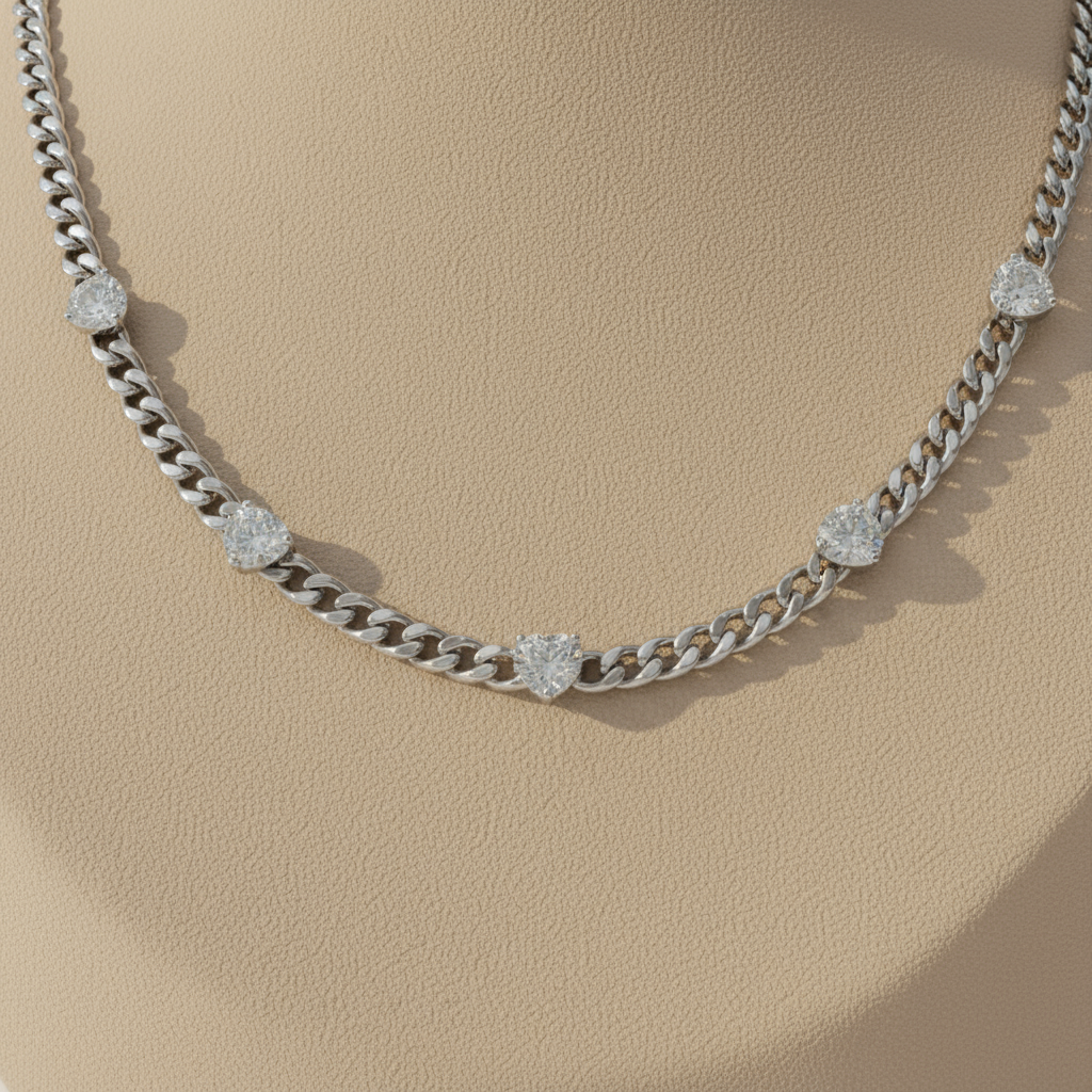 Luna Link Heart Necklace Perth Australia minimalist silver necklace symbolising connection and elegance