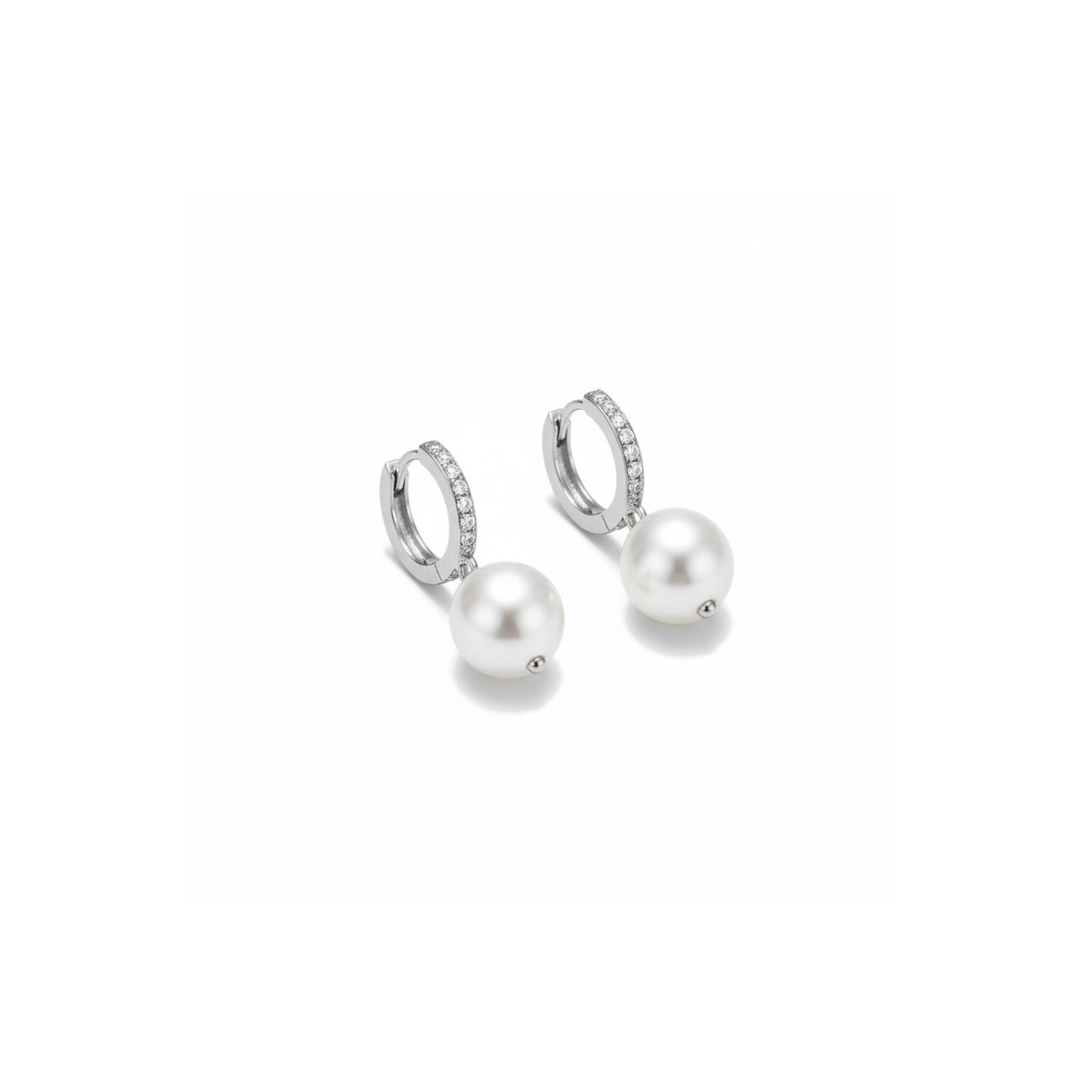 Luna Pearl Drop Earrings Perth Australia Houseofhide – silver hoops with luminous pearls and zircon accents