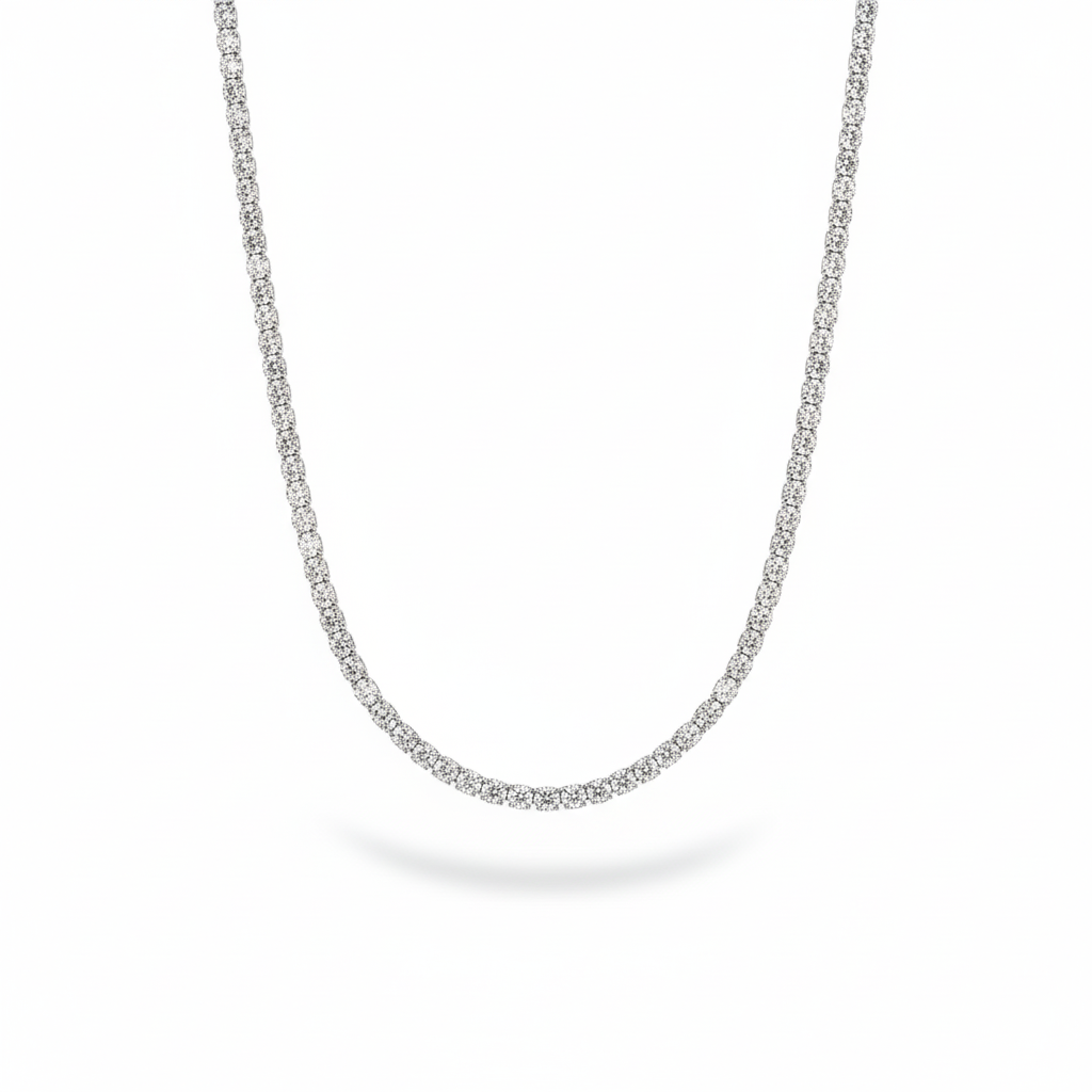 Lunar Frost Tennis Chain Perth Australia silver zircon tennis chain with modern minimalist design and durable shine