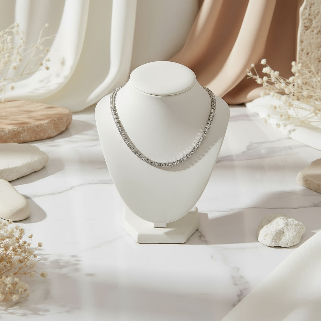 House of Hide Lunar Frost Tennis Chain Australian streetwear inspired silver tennis necklace for men and women