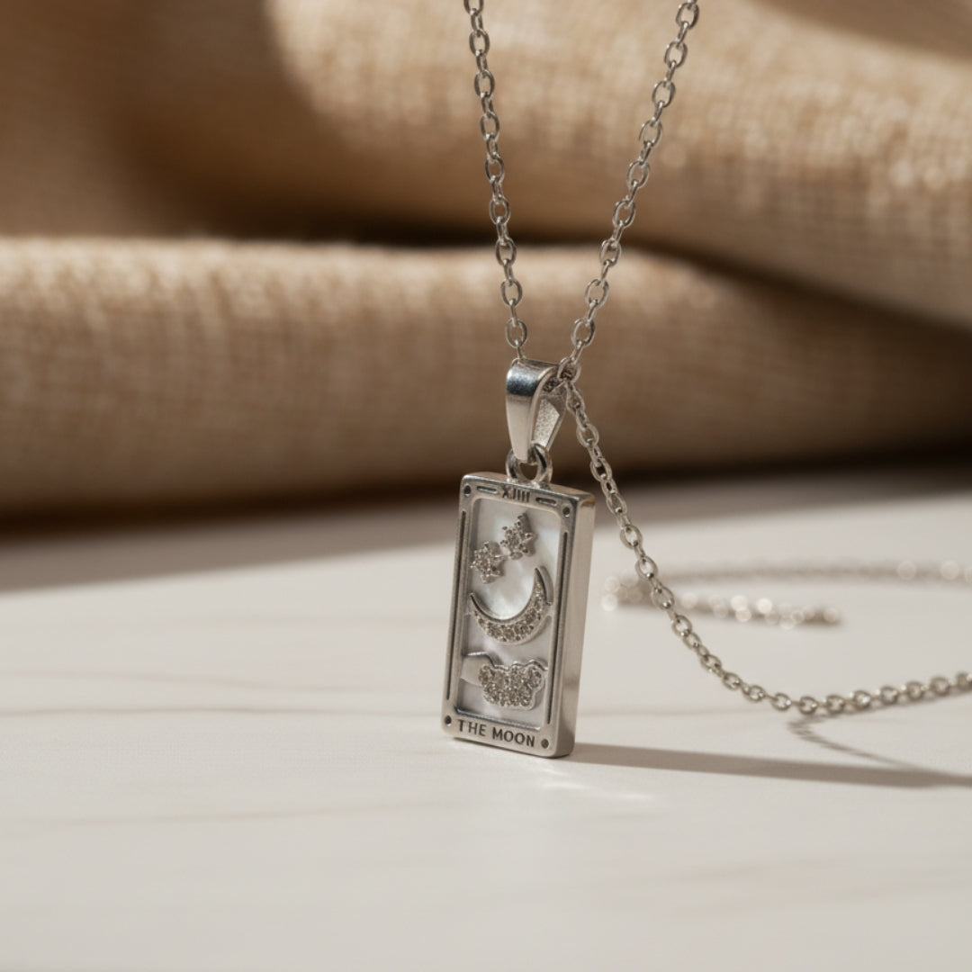 Elegant silver necklace with tarot-inspired pendant Perth Australia House of Hide product photo